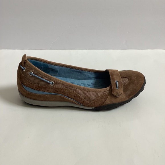CLARKS PRIVO POLAR LAKE BROWN SUEDE LEATHER SLIP ON LOAFERS SHOES WOMENS SZ 6M - Picture 4 of 9